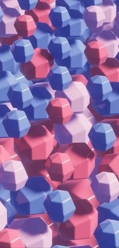 Colorful 3D geometric shapes wallpaper