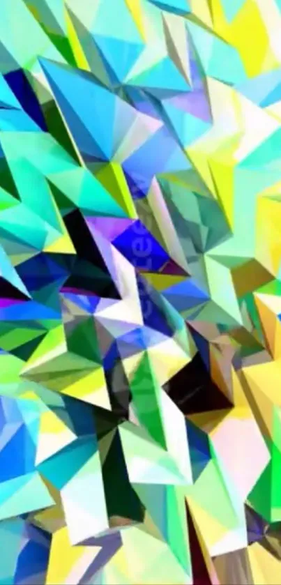 Colorful geometric abstract wallpaper with dynamic design.