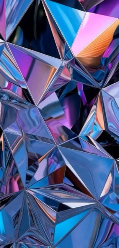 Abstract geometric crystal design wallpaper.