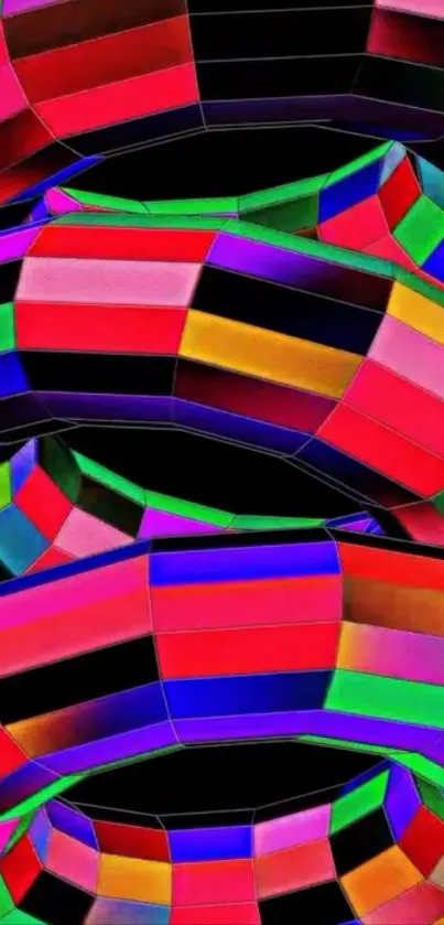 Vibrant geometric pattern with colorful blocks.