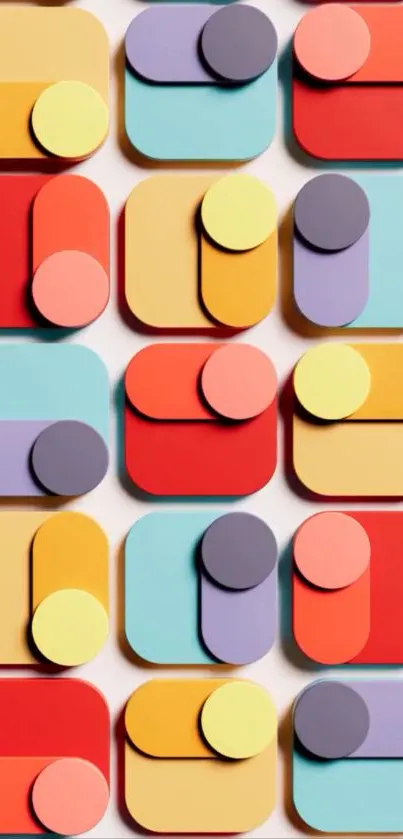 Colorful geometric pattern with abstract shapes.