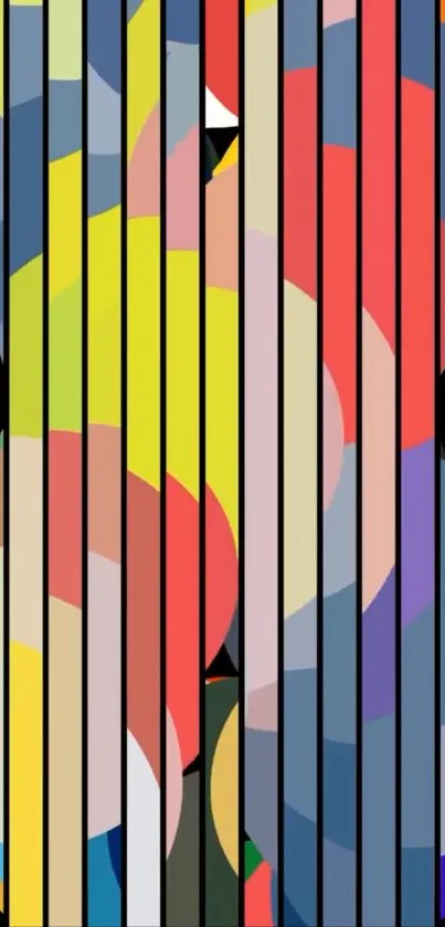 Colorful geometric abstract mobile wallpaper.