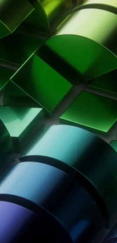 Colorful geometric abstract wallpaper with reflective textures.