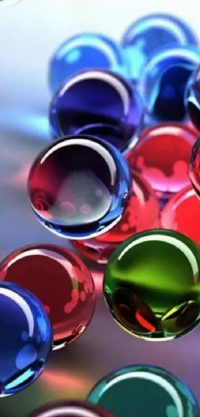 Colorful glassy orbs creating a vibrant mobile wallpaper.