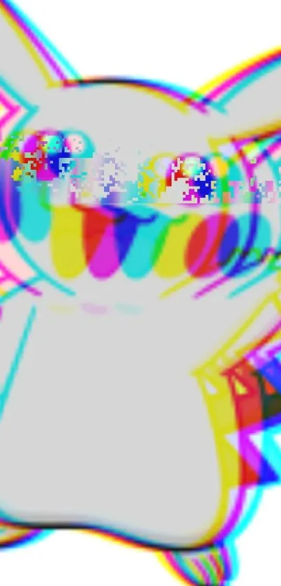 Colorful glitch art bunny with neon shades.