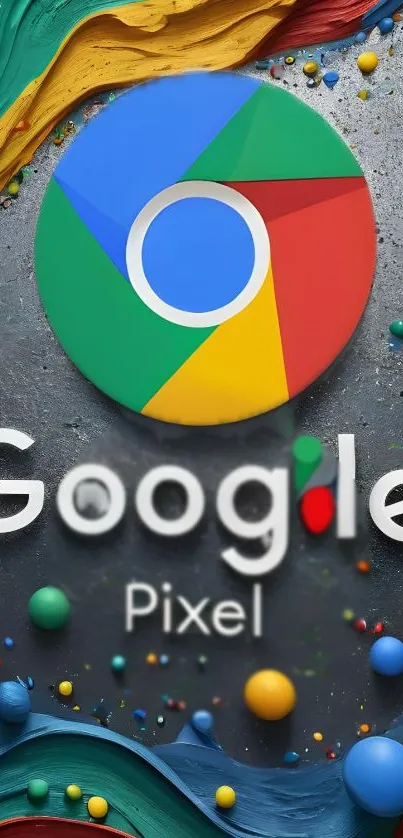 Colorful Google Pixel art with vibrant design elements.
