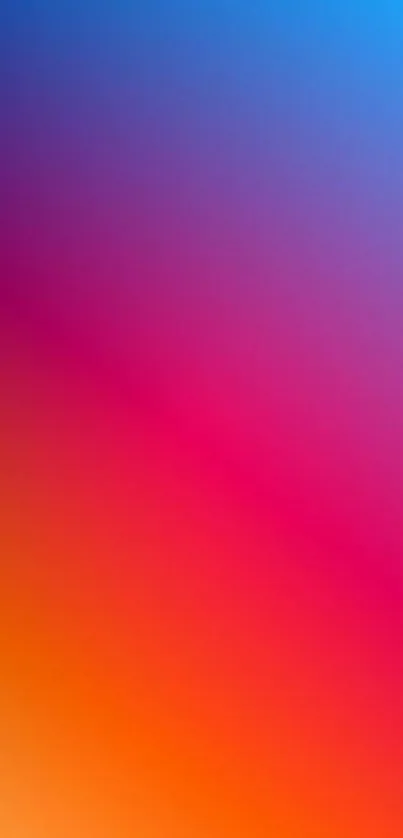 Mobile wallpaper with a blue, pink, and orange gradient design.