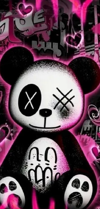 Graffiti panda art with vibrant colors.