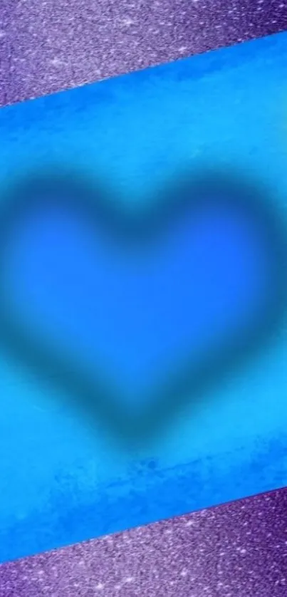 Colorful heart design with blue background.