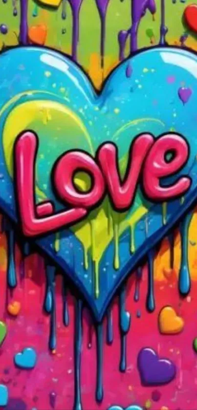 Colorful heart wallpaper with love theme