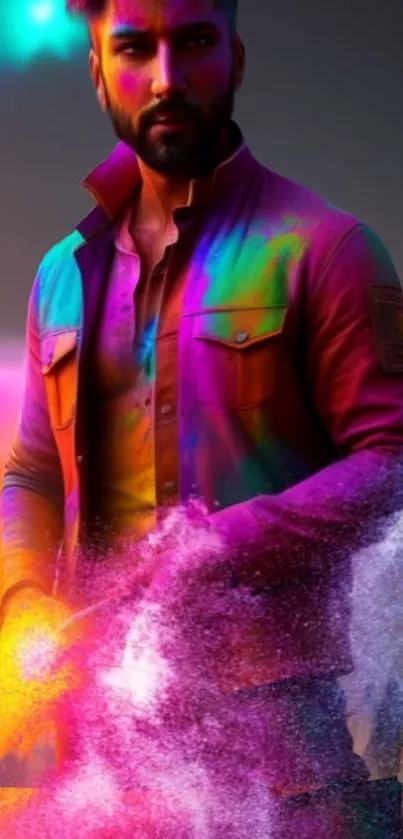 Colorful Holi festival wallpaper with vibrant hues and festive energy.