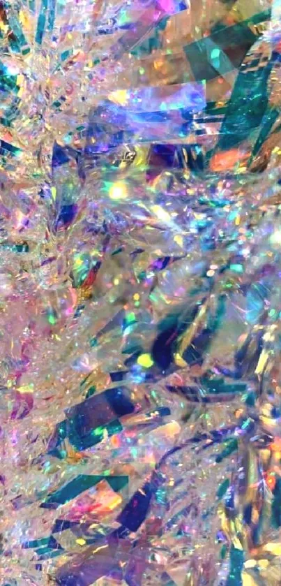 Vibrant rainbow holographic sparkling wallpaper design