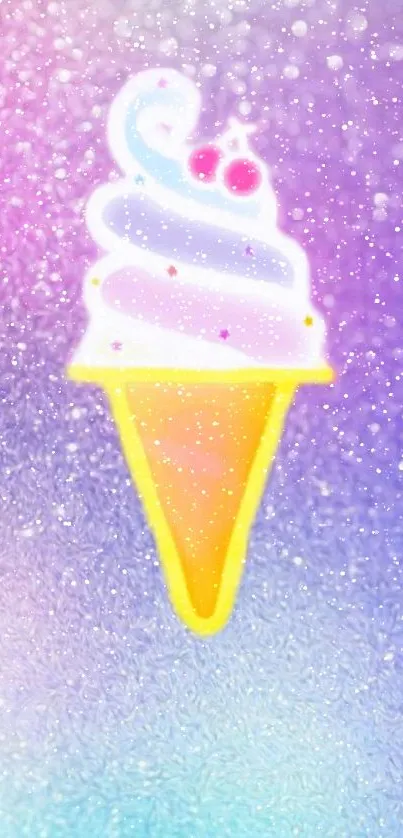 Colorful ice cream wallpaper with pastel hues.