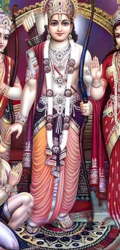 Traditional Indian deity artwork with vibrant colors.