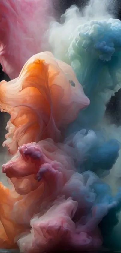 Abstract smoke art in vibrant colors swirling gracefully.