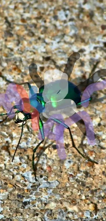 Colorful Insect on Sandy Surface - free download