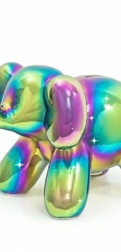 Iridescent balloon-style elephant art for mobile wallpaper.