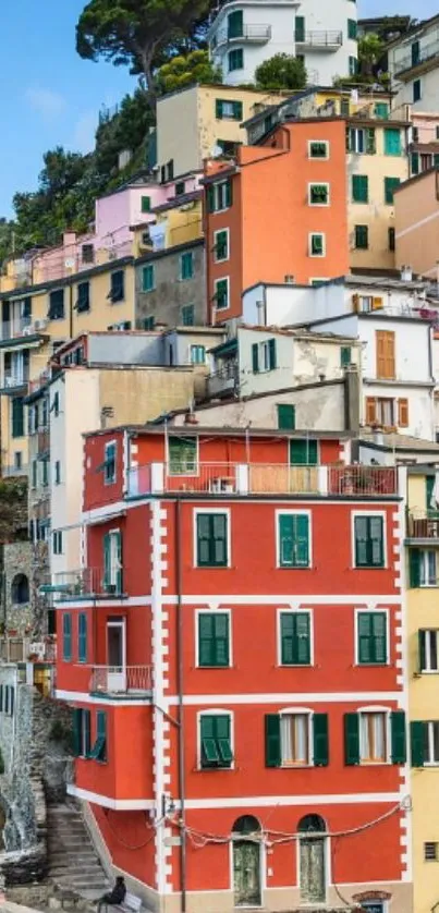 Vibrant Italian coastal village with colorful cliffside homes.