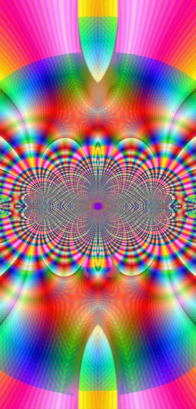 Colorful kaleidoscope art wallpaper with vibrant rainbow patterns.