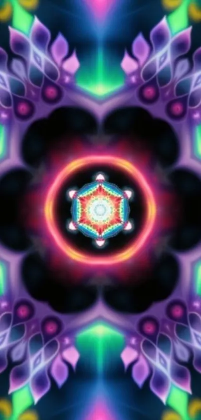 Vibrant kaleidoscope wallpaper with intricate patterns and colors.