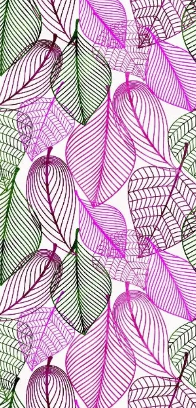 Colorful leaf pattern mobile wallpaper.