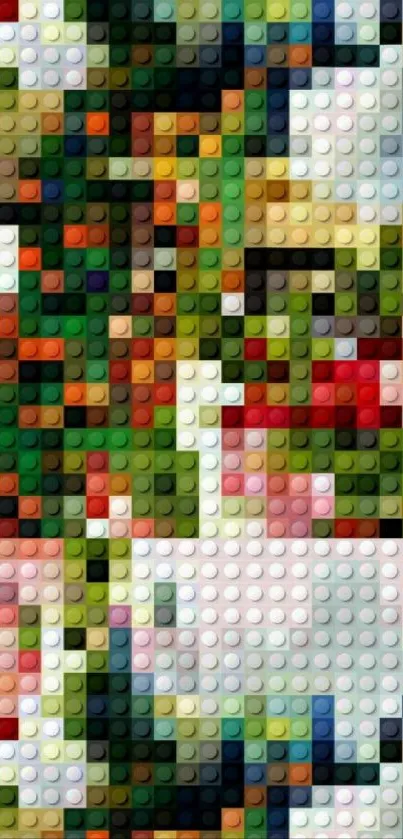 Colorful LEGO brick pattern mobile wallpaper.