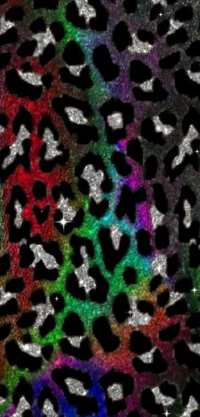 Colorful leopard print wallpaper for mobile.