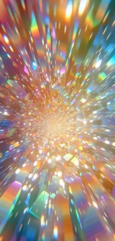Vibrant abstract wallpaper with colorful light burst.