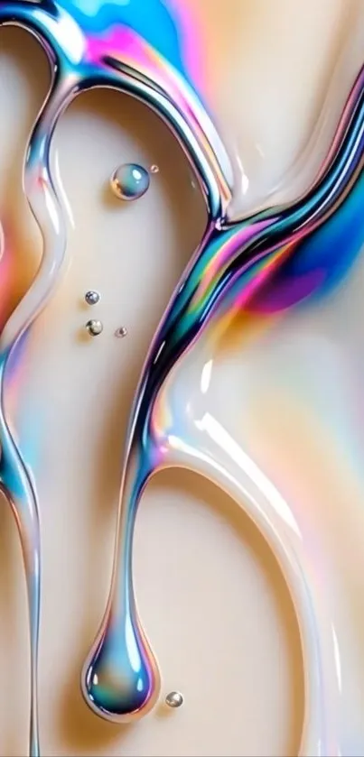 A vibrant abstract wallpaper with liquid and colorful fluid shapes.