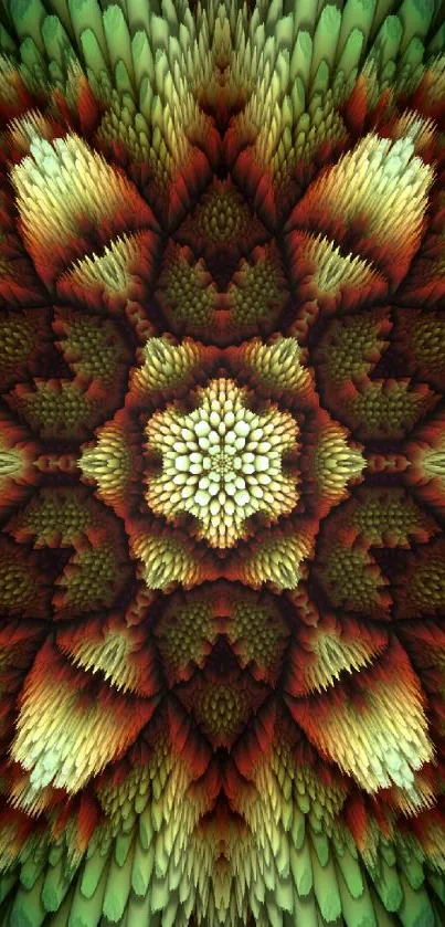 Intricate mandala design with vibrant colors for mobile wallpaper.