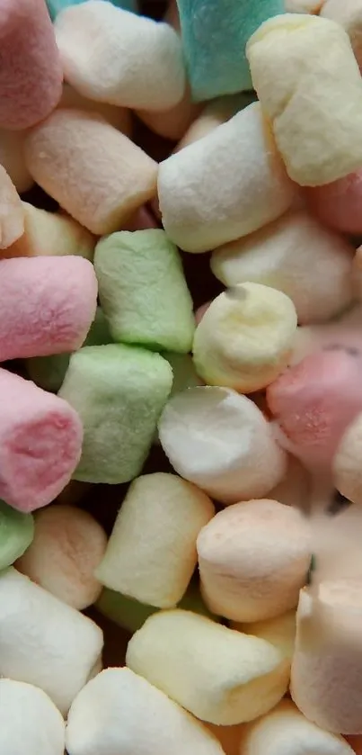 Colorful marshmallows in pastel hues as a phone wallpaper.