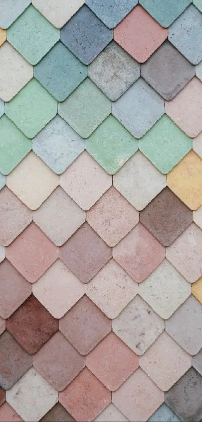 Colorful mosaic tile pattern with pastel colors.