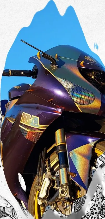 Colorful motorcycle wallpaper with artistic design.