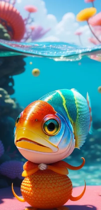 Colorful fish in vibrant coral underwater scene.