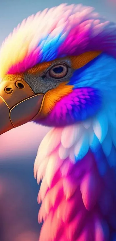 Colorful digital artwork of a parrot with vibrant hues.