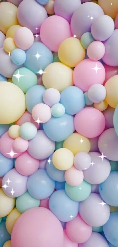 Vibrant pastel balloon wallpaper for mobile display.
