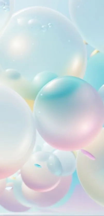 Colorful pastel bubble wallpaper for mobile screen with soft gradient hues.