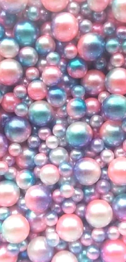 Colorful pearl beads create a vibrant mobile wallpaper design.