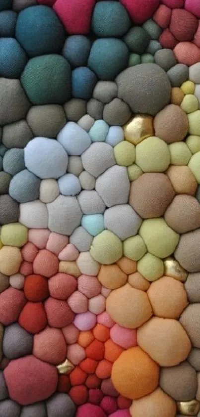 Multicolored pebble art wallpaper for mobile.