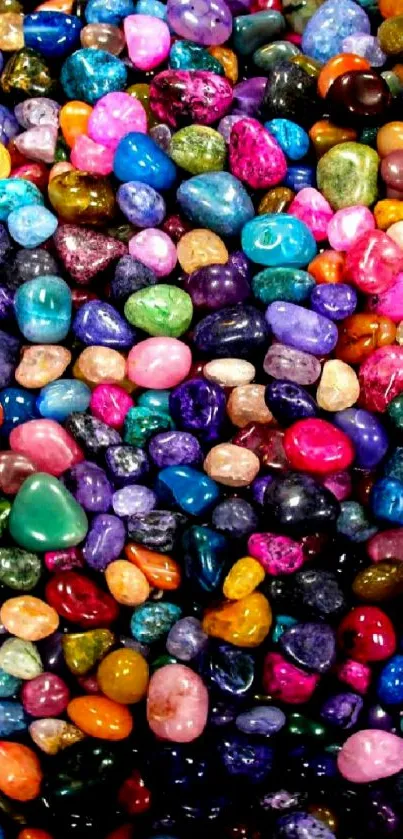 Vibrant colorful pebbles design wallpaper for mobile.