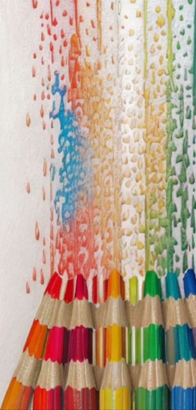 Vibrant colorful pencils creating a splash effect design.