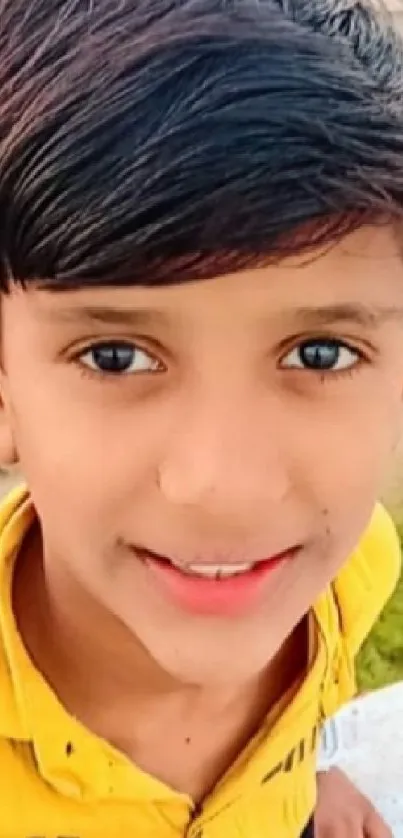 Vibrant portrait wallpaper with a smiling person in a colorful setting.