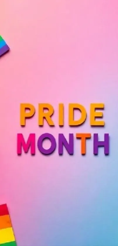 Colorful Pride Month wallpaper with vibrant rainbow.