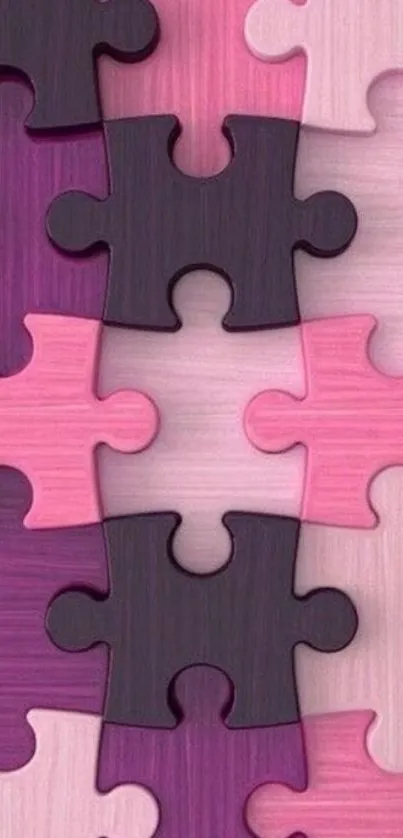 Pink and purple puzzle piece pattern wallpaper.