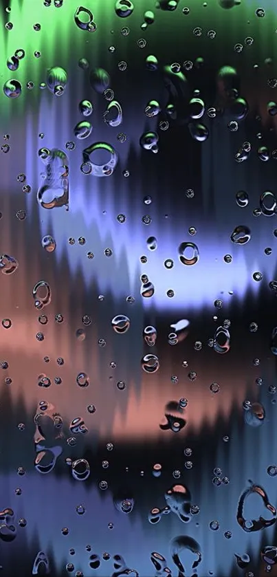 Vibrant abstract wallpaper with raindrops on a colorful background.