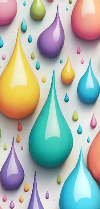 Colorful raindrop pattern with vibrant droplets