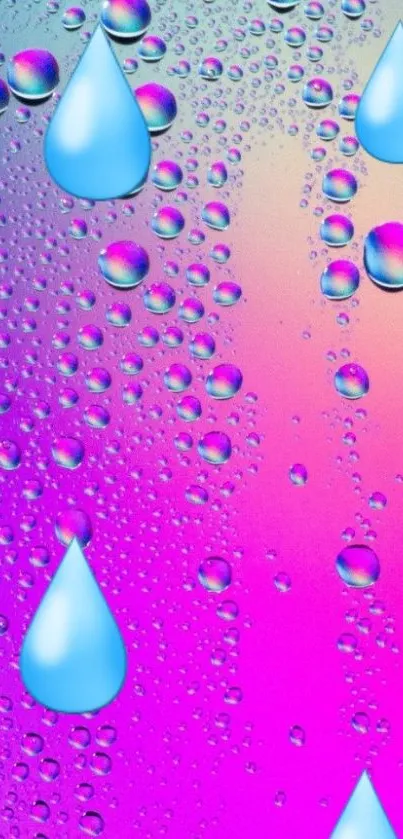 Vibrant raindrop wallpaper with colorful gradient background.