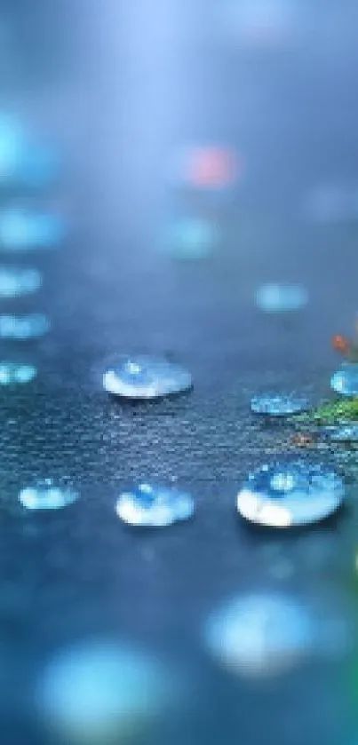 Colorful umbrella with raindrops over woman's head, reflecting vibrant colors.