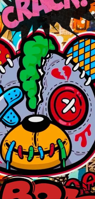 Vibrant graffiti wallpaper with retro styles.