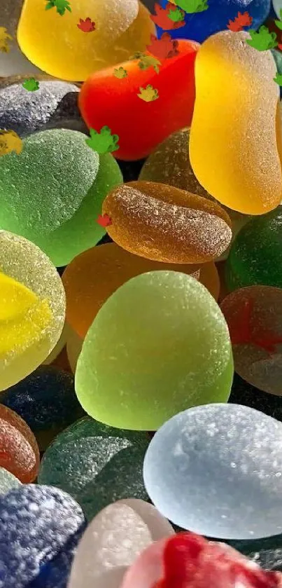 Vibrant and colorful sea glass mobile wallpaper.